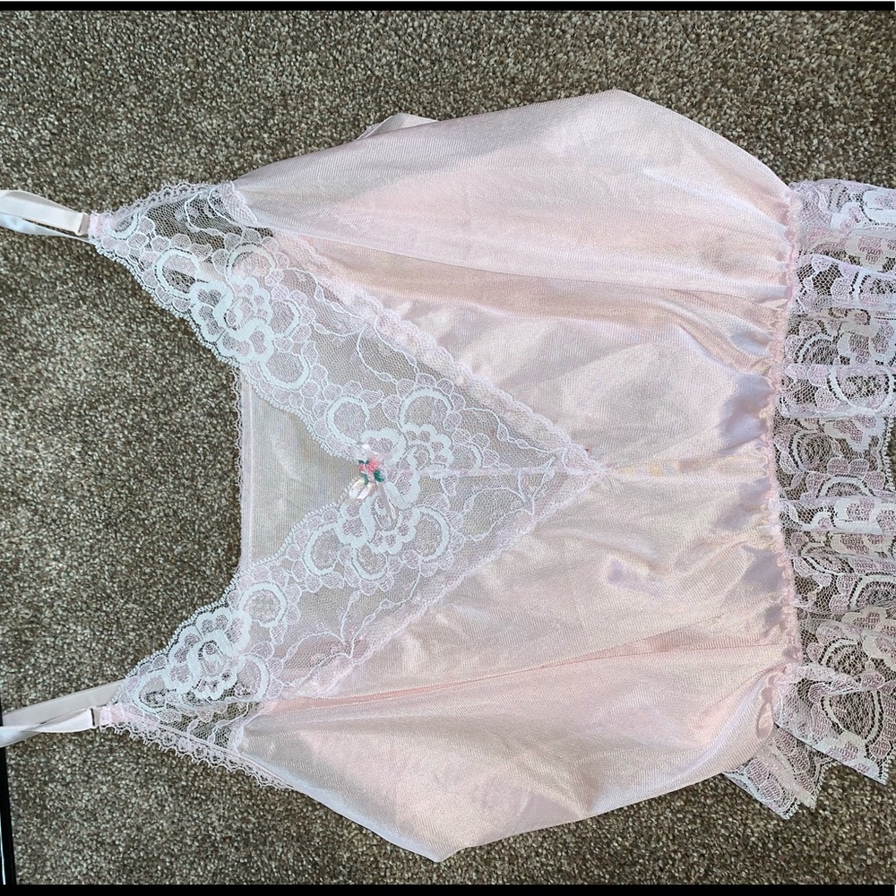 pink lace top